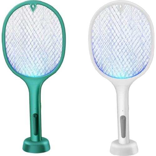 Electric Flies Swatter Killer With UV Light USB Rechargeable LED Lamp Summer Mosquito Trap Racket Anti Insect Home Bug Zapper