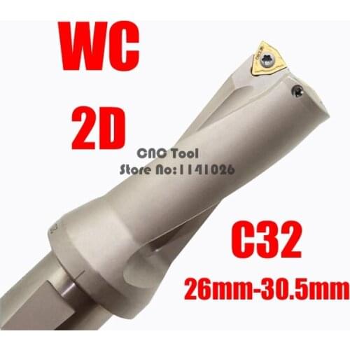 WC SP C32 2D 26 27 28 29 30.5 mm Insert U Drilling Shallow Hole cnc tool indexable insert drills bit tools