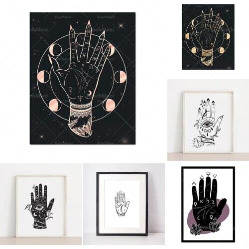Palmistry Dark Hand Art Print