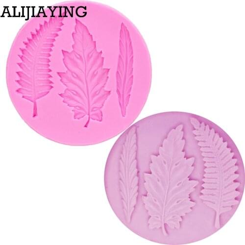 M1166 3D Leaf Shape Silicone Fondant Mold Silicone Baking Forms Soap Mold Sugarcraft Cake Decoration Tools