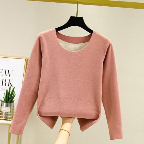 2021 Fashion Womans Winter Thick Warm Underwear Tops Female Solid Color Thermal Clothing Tops Ladies Slim O-neck Lingerie R524