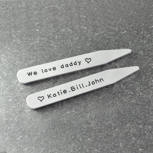 We Love Daddy,Personalized collar stay set,custom collar stay,Engraved collar stay,Personalized Gift for Fathers Day