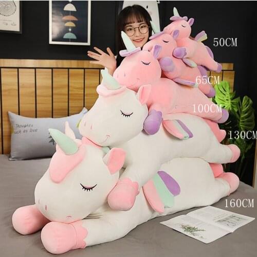 New Cushions Pillow For Sofa Colorful Pegasus Pillow Angel Unicorn Plush Toys Dolls For Kids Birthday Gift Valentines Day Gifts