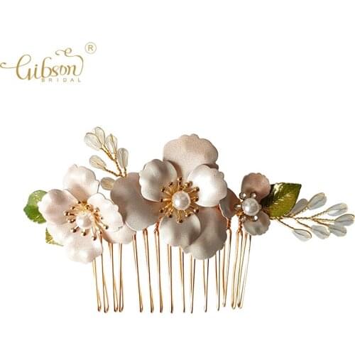 Lovely Fancy Wedding Headpiece Tiara Bride Hair Accessories Flower Leaf Hair Comb Vine Headband