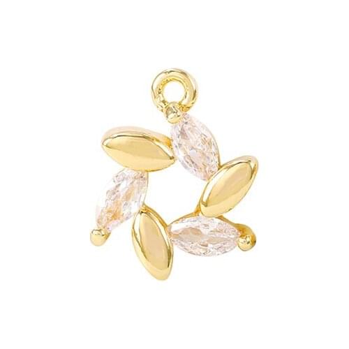 Factory Wholesale Gold Color Brass And Zircon Garland Charms Pendants Necklace And Bracelet Earring Diy Jewelry Accessories