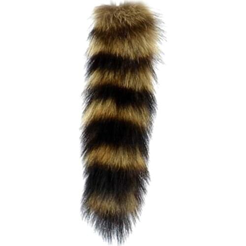 1pcs Genuine Tanned Raccoon Tail For Crafts Large Real USA Fur Coon Tails Cat Toys