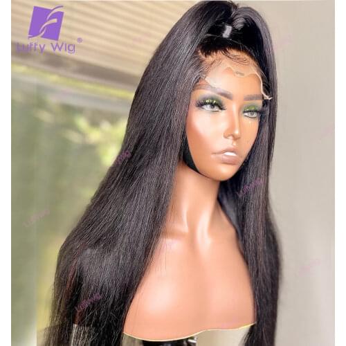 Silky Straight 5x5 PU Silk Base Wig Brazilian Remy Lace Front Human Hair Wigs Emulation Scalp Top Wig Pre Plucked Hairline Luffy