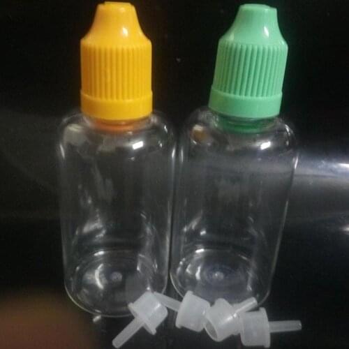Empty Clear PET 50ml Plastic Dropper Bottles With Childproof Cap With Long Thin Tip Needle Bottle for e liquid