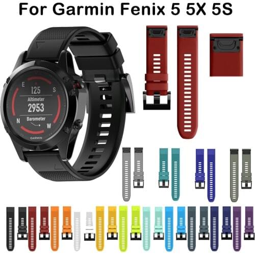 26 22 20MM Watchband Strap for Garmin Fenix 6X pro 5 5S Plus 3 3HR D2 S60 Watch Quick Release Silicone Easyfit Wrist Band Strap