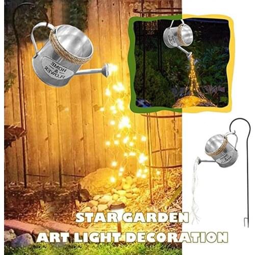 1 Set Gardening Lamp Warm Waterproof Metal LED Waterflow Shower Light for Lawn