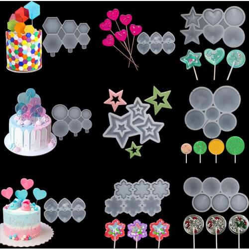Lovely Flowers Round Silicone Lollipop Mold Jelly And Chocolate Cake Decoration Mold Kitchen Baking Accessories Epoxy Gum