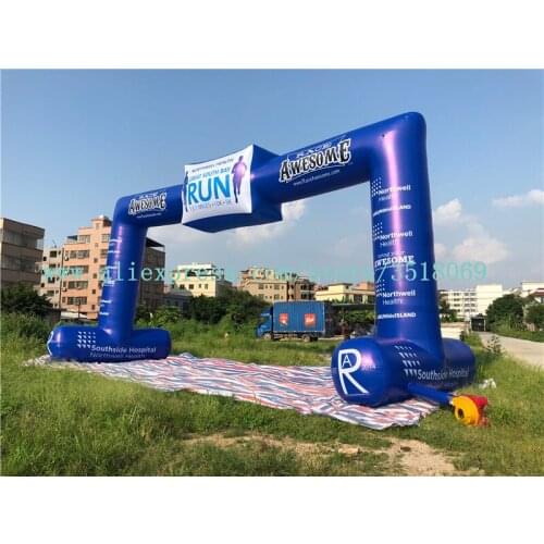 Blue 12m Oxford inflatable arches, outdoor advertising campaign arches