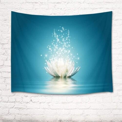 Magic Blue Lotus Flower Reflection in Water Art Print Tablecloth Table Cover
