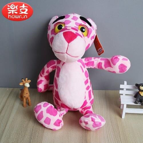 High Quality Cute Pink Plush Lepard Dog Toys Stuffed Animals for Home Wall Cars' decorations Christmas Gifts Toys for Children