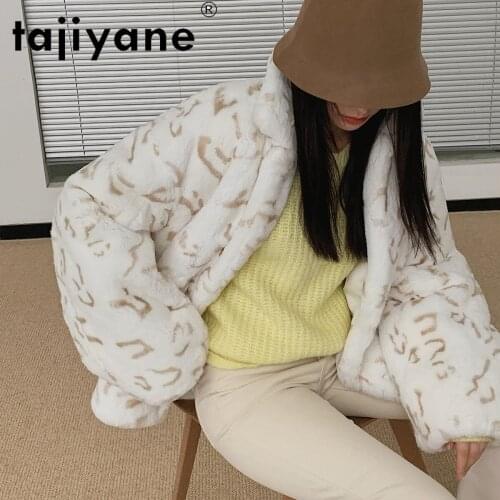 Jacket Fur Real Women 2021 Winter Autumn Woman Natural Rex Rabbit Fur Coats Female Printing Jackets Abrigo Mujer TN655