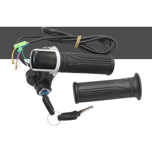 1Pair Waterproof LED Display Handlebar Throttle E-bike Twist Accelerator Grip Electric Bicycle Bike Scooter Accessory 24/36/48V