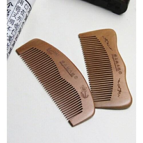 1pc Peach Wood Healthy No Static Massage Wooden Hair Comb Anti-static Head Massage Hair Care Wooden Styling Tools