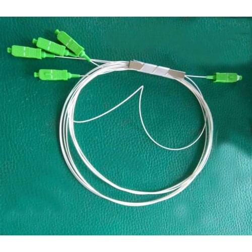 10pcs HOT NEW Steel Tube 1x4 Differential Mini Blockless SC/APC Connector 1*4 Fiber Optic PLC Splitter Wire harness Wholesale