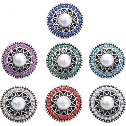 10pcs/lot New Snap Jewelry Multicolor Flower Colorful Rhinestone Snap Buttons Fit Silver 18mm DIY Snap Bracelet Bangles