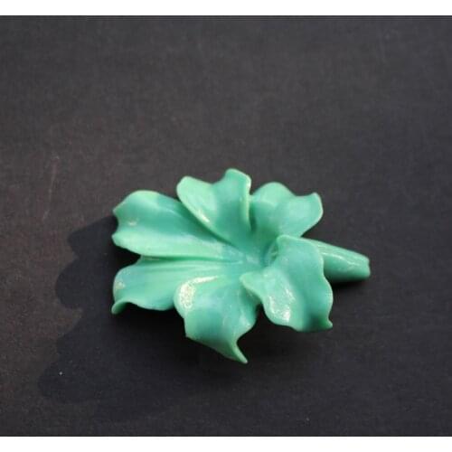 5Pieces 44mm*32mm*19mm Artificial coral beads Large Artificial coral Leaf beads Cabochon Mint Blue color for Jewelry making