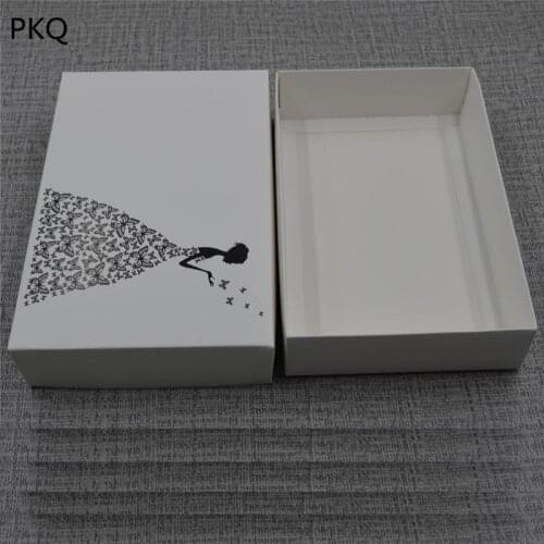 5Pcs Large Cardboard Present Boxes Wedding Favor Box White Kraft Gift Box with cover Boutique Packaging Box