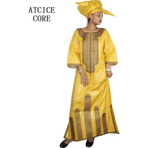 African bazin riche design woman dress dashiki embroidery long dress