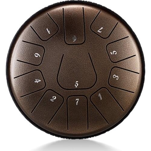 BATESMUSIC Steel Tongue Drum 6 inch 11 Notes D Tune Percussion Instrument Music Book Mallets notes sticker Finger Picks