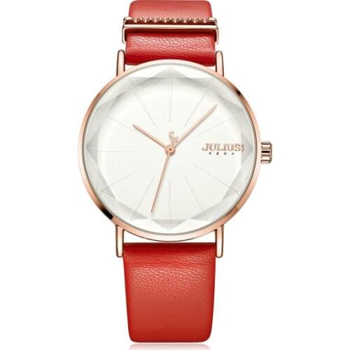New Big Julius Lady Womens Watch Japan Quartz Elegant Simple Fashion Hours Bracelet Real Leather Girls Birthday Gift Box