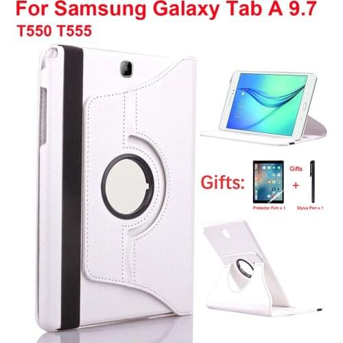 360 Degree Rotating Case For Samsung Galaxy Tab A 9.7 2015 Tablet SM-T550 T555 9.7'' Case Filp Leather Stand Funda Coque Cover