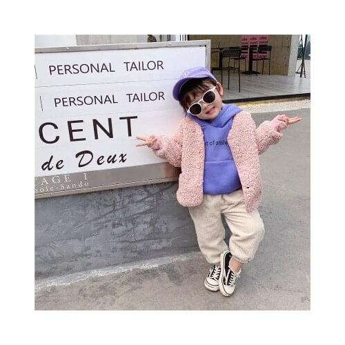 2019 Winter Korean Baby Wool Coats for Kids Toddler Girl Cute Jackets Kids Warm Velvet Thick Coats Toddler Outwear Wool Coat