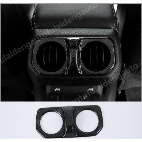 For Jeep Wrangler JL 2018-2021 Carbon fiber ABS Red Interior Car Rear Air Outlet Vent Frame cover Trim Car styling accessories