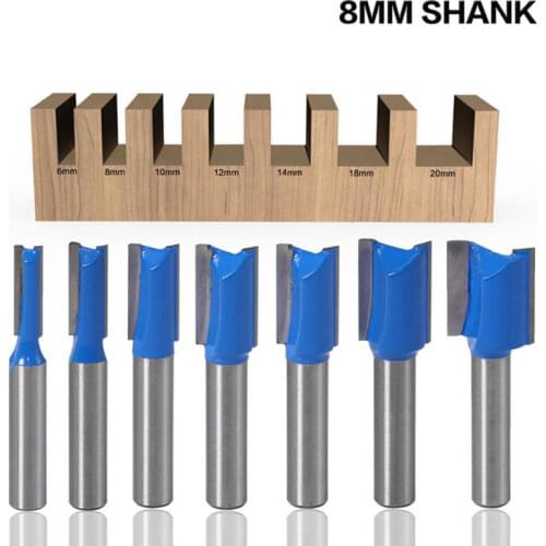 8mm Striaght Shank Router Bit Swallow Tail Woodworking Etching Carpenter Milling Cutter for Wood Slotting 6-20mm Diameter