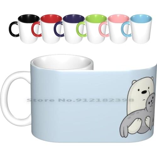 Ice Bear And Seal Ceramic Mugs Coffee Cups Milk Tea Mug Ice Bear And Seal Seal Cute Rbpartnerprogram Cartoon Grizzly Panda Ice