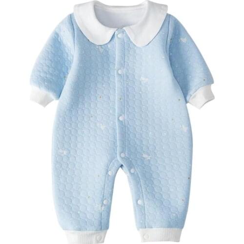 Fashion Rompers Baby Infant Boy Girl Doll Collar Korean Lovely Matching Clothes Cotton Warm Long-Sleeves Jumpsuit
