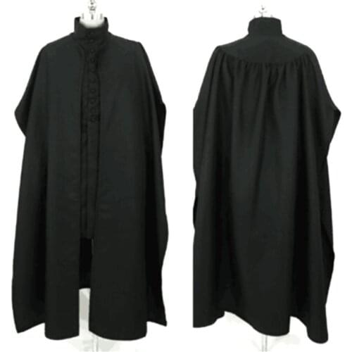 Professor Severus Snape Cosplay Costume Black Robe Jacket Cape Adult Mens Halloween Carnival Party Costume Suit