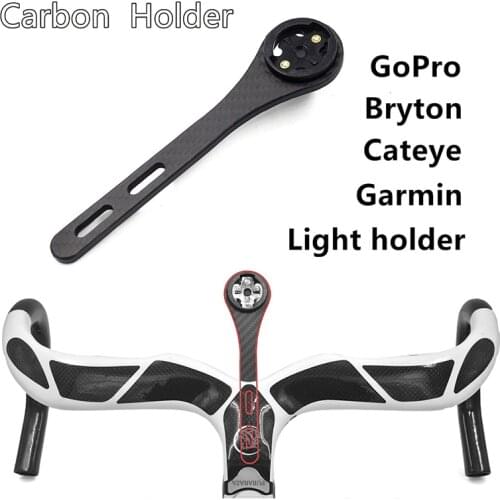 2018 NEW Carbon Fiber Bicycle Road Bike Cycling MTB Computer Stopwatch Speedometer Mount Holder For Garmin Cateye Bryton Gopro
