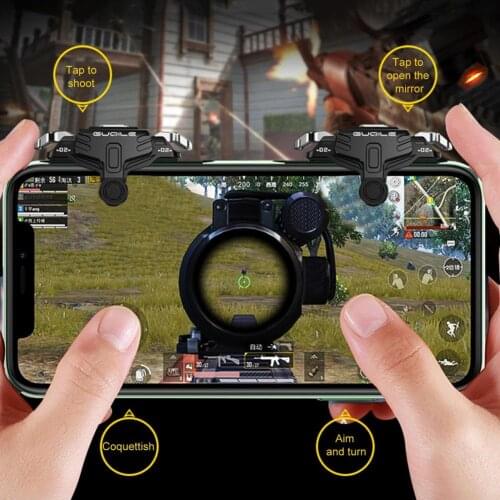 2pcs/lot Metal Smart Phone Mobile Gaming Trigger For PUBG Mobile Gamepad Fire Button Quick Response Aim Key Shooter- Controller