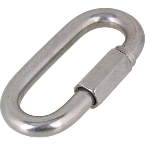 Multifunctional 304 Stainless Steel Carabiner Quick Oval Screwlock Link Lock Ring Hook M12