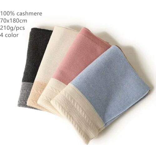 Naizaiga 100% cashmere Knitted Fashion lady 3 color patchwork scarf thicken soft shawl , SN216