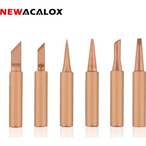NEWACALOX 6/10pcs 900M-T Series Lead-free Solder Screwdriver Iron Tip For 936 Yihua Hakko Rework Soldering Station Tool