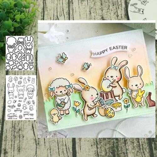 Sheep and rabbit Metal Cutting Dies Stamps Stencil for DIY Scrapbooking Photo Album Decorative Craft Die