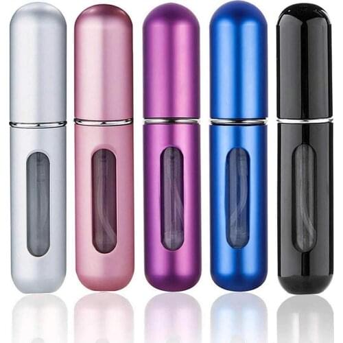 5Pcs Perfume Atomiser Bottles 5ml Refillable Spray Bottle Mini Underfill Empty Travel Bottle for Purse Handbag Perfume Bottle