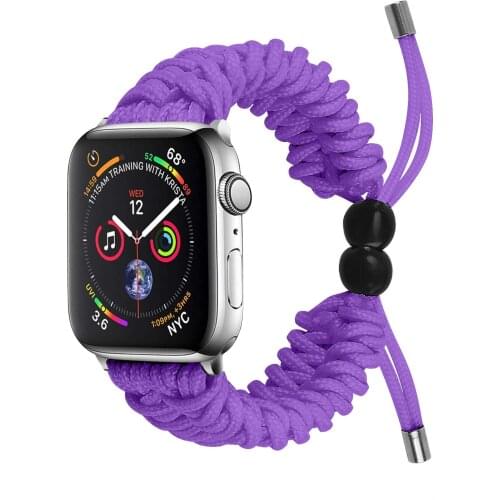 Woven Nylon Rope Bracelet Watch Strap For Apple Watch Band Series 6 5 4 3 2 1 Umbrella Rope Frabic Loop for iWatch 38/40/42/44MM