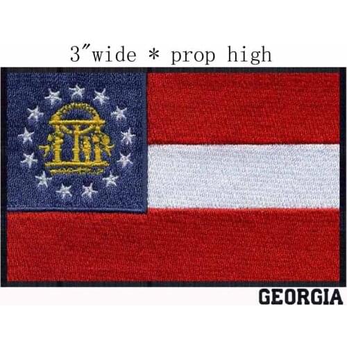 Georgia Flag Flag 3" wide embroidery patch for jacket for motorcycle/blue color/fallout