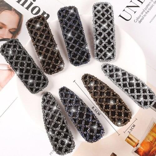 Rhinestone Hairpins Clip Sweet Hairstyling Side Bangs Hair Holder Duckbill Headpieces Geometric Barrettes for Women Girls