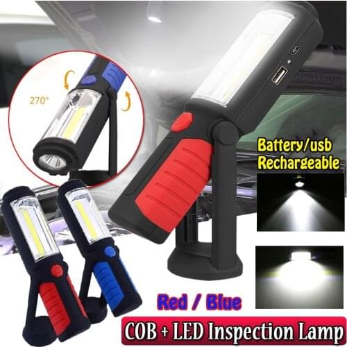 LED Portable Spotlight Flashlight COB Work Light Lanterns with Flashlight Magnetic for Outdoor Camping Car Truck