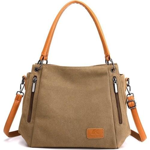 Women High Quality Canvas Crossbody Bags For Ladies Handbags Women New Casual Simple Style Large capacity Canvas Cloth Handbag