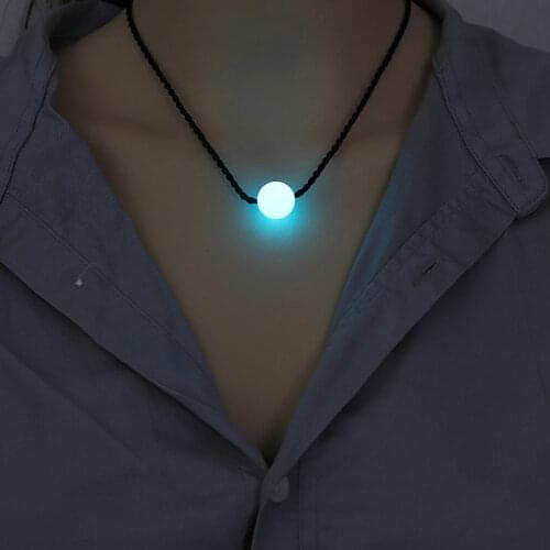 Red Rope Chain Necklace Creative Luminous Stone Pendant Necklaces Glow in Dark Lucky Beard For Women Men Birthday Gift