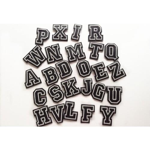 1Pcs Leather Letters Embroidered Sew On Patch For clothing Alphabet Sew on Applique Name Letter Rrepair Patches