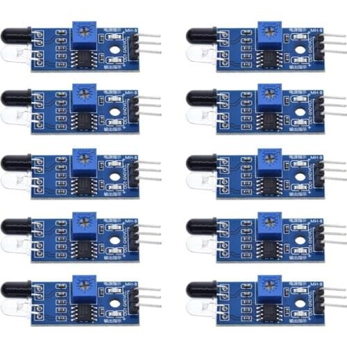 10PCS/Lot 3PIN DIY Smart Car Robot Reflective Photoelectric IR Infrared Obstacle Avoidance Sensor Module
